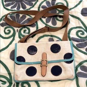 Fossil patent leather polka dot purse